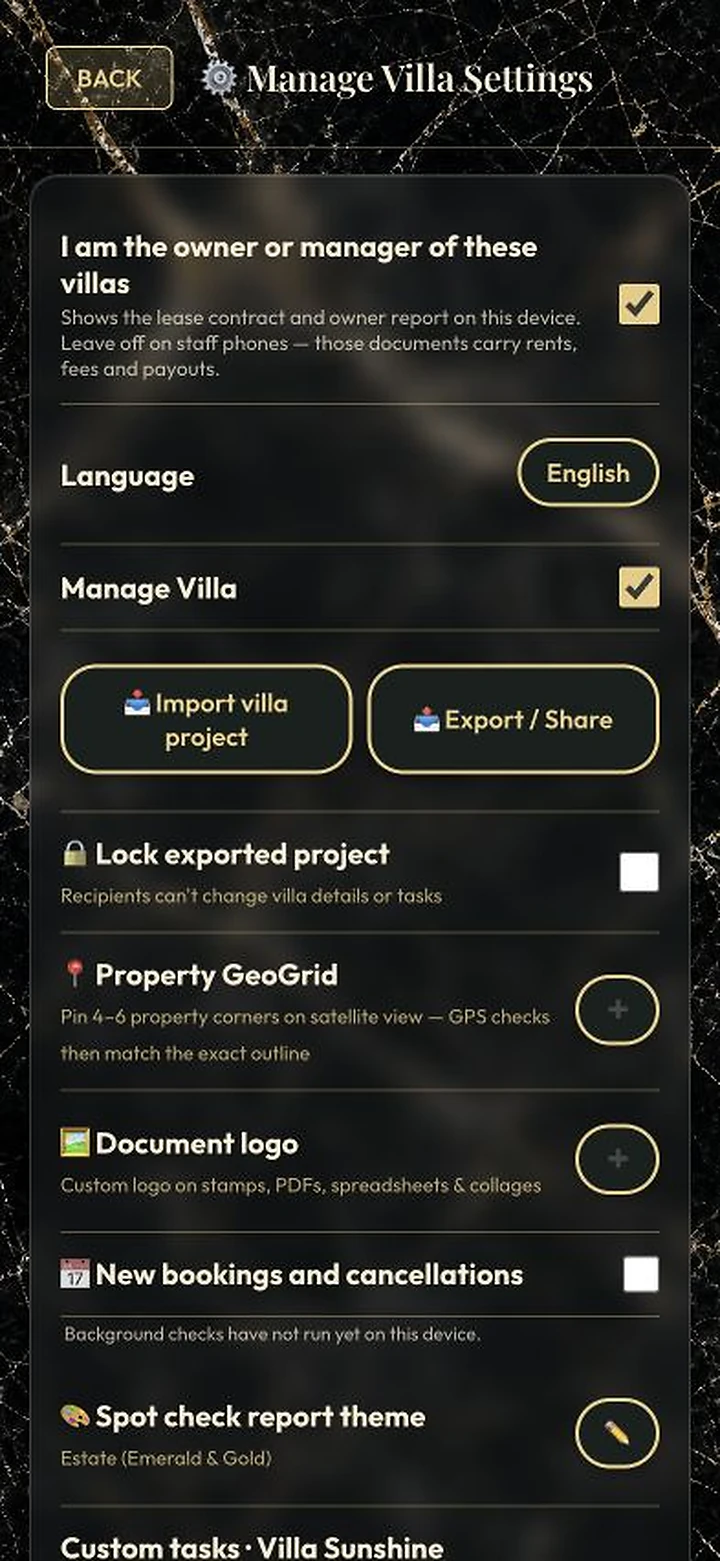 Owner and manager privacy controls